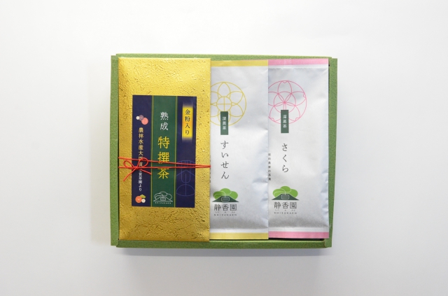 当店おすすめ商品！【箱入れ包装】│③人気茶飲み比べギフト【金粉茶入】